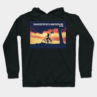 Young Woman Cycling Quote Poster Hoodie